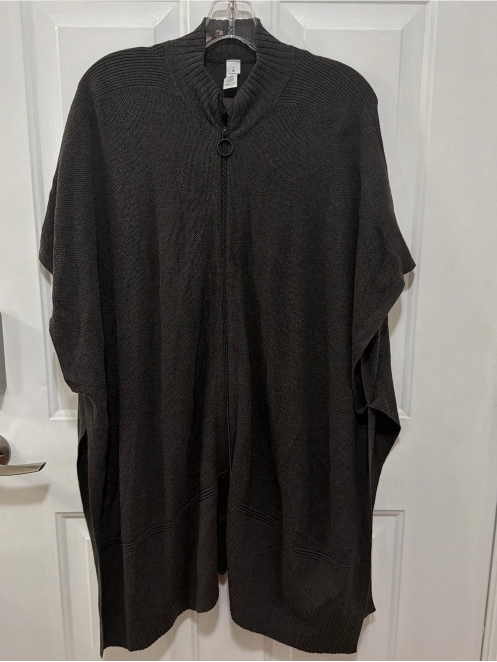 lululemon Call Me Cozy Wrap Zip Knit Poncho in dark Gray one size full zip